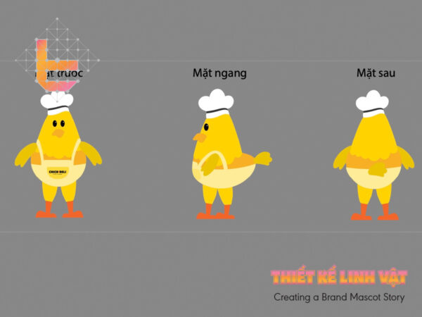 Thiết kế linh vật mascot gà vàng